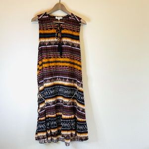 Beachlunchlounge Lou Lou Belted Multicolor Midi Dress Sz Medium NWT